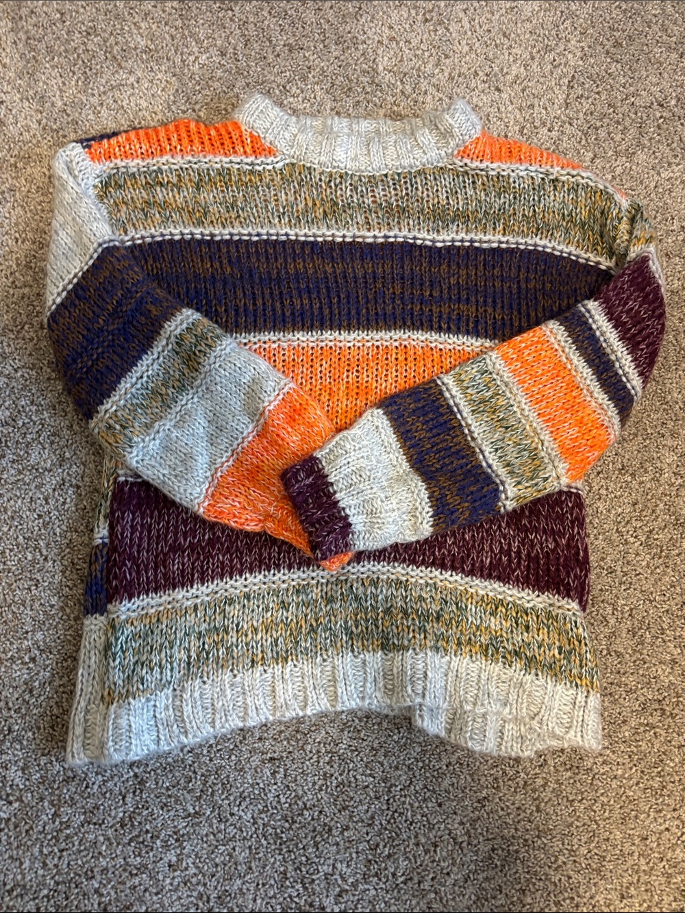 Cozy Multicolor Stripe Knit Sweater - Women